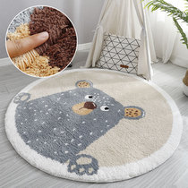 Childrens room handmade carpet washable girl bedroom bedside blanket simple Nordic cartoon round carpet can be customized
