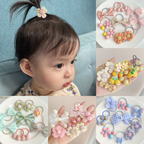  Baby tie small chirping hair circle does not hurt hair small rubber band summer childrens floral bow tie ponytail hair accessories