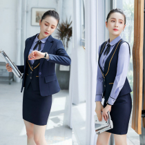 Temperament beautician work clothes female high-end 2021 new beauty salon front desk frock fashion suit vest suit