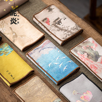 Suede Tea Towel Double-sided home Zen tea table tea cloth high-grade absorbent tea pot mat tea mat kung fu tea set spare parts