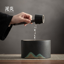 Yuanshan tea washing large tea bowl hand-painted coarse pottery tea slag tank water Cup washing pen washing Jianshui tea ceremony zero match
