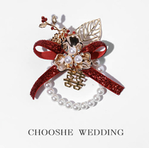 Bridesmaid wrist flower senior sense flower jewelry female bride wedding dress girl dress ribbon simple