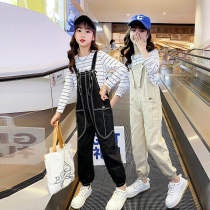 Summer fit 2022 girl back with pants suit new child casual hanging band pants CUHK Scout pants spring autumn