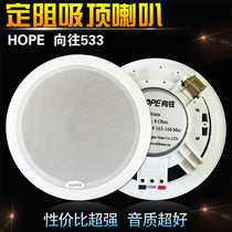 HOPE yearning for 533 fixed resistance 6 inch ceiling horn ceiling sound background music home speaker bass