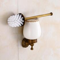 Cup toilet ceramic all copper pendant brush toilet brush head cover cleaning antique European toilet brush bathroom rack flower