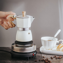 Mocha pot Italian brewed coffee pot hand brewing coffee set household induction cooker pottery double single valve