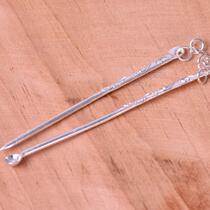 999 sterling silver toothpick ear spoon set foot silver eardrum spoon portable portable picking ear tool