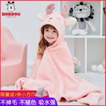 Babu bean childrens bath towel cloak with hat Baby newborn bath baby bathrobe than pure cotton absorbent four seasons can be worn