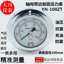 Shanghai Tianchuan Instrument Seismic Resistant Axial Band Pressure Gauge YN-100ZT Hydraulic Meter Seismic Pressure Gauge