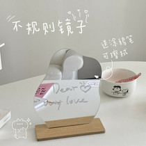 Love Dreams Bird Nets Red Irregular Mirrors Ins Wind Abnormal Dressing Mirror Woman Photo Dorm Room Retro Desktop Desktop Mirror