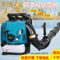 Back negative type petrol blower greenhouse plant blowing snow machine leaves wind fire extinguishing garden forest green road construction