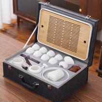 Deche Yu white porcelain tea set household living room office will be brewed tea cup cup gift box