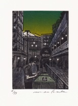 Japan-Kurita Zhengyu-woodcut woodcut small print original 5-2 co-production