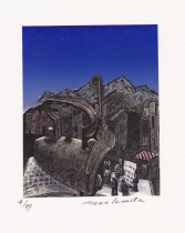 Japan-Kurita Zhengyu-original woodcut woodcut small print 7 --- 2 co-production