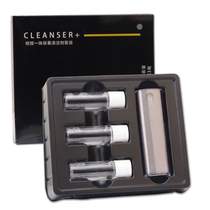 Spray-integrated screen cleanser with 3 bottles of replacement liquid with transparent housing mobile phone screen cleaner