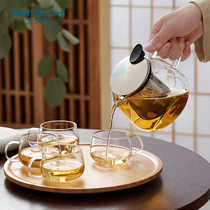 Peking University History Glass Tea Set Teapot Home Living Room Office Heat-resistant Glass One Pot Four Cup Tea Set