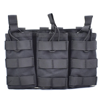 Tactical triple magazine bag molle multi-functional magazine storage bag outdoor pocket M4 5 56 quick pull sleeve waist hanging