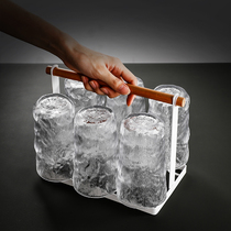 Japanese-style stone Crystal Cup Glacier glass cup household living room cup drinking water cup hospitality green tea cup set