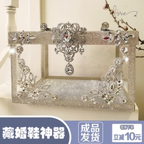 Tibetan shoes artifact with lock crystal wedding shoes box tricky groom props wedding decoration diy material bag