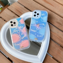 Laser cute rabbit bear iPhone12pro max for Apple 11 phone case xs xr soft silicone 8p