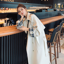 This years popular windbreaker womens long 2021 spring and autumn new Korean loose British wind over-the-knee coat coat