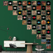 Old Hong Kong Simulation vinyl Record Poster Combination Retro Decorative Painting Star Architecture Movie Singer Decorative Wall
