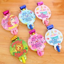 Long nose whistle Childrens Day birthday party supplies toy small gift blowing dragon blue pink blow roll whistle