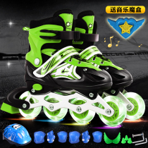 Beginner skates childrens full set 3-4-5-6-10 years old mens and womens roller skates skating glitter adjustable