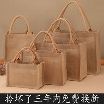 Hemp Cloth Bag Custom Diy Eco-friendly Shopping Bag Jute Lunch Box Bag Lunch Bag Cotton Linen Handbag Woman Linen Bag