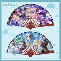 Original God Fan Thunder and thunder Maple Original Wan Leaf Folding Fan Cartoon Perimeter of the Ganrain Daily Fan Summer Fan