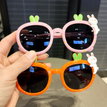 Children Sunglasses Lady Cute Rabbit Girl Baby Silicone Gel Glasses Shading UV Girl polarized ink mirror