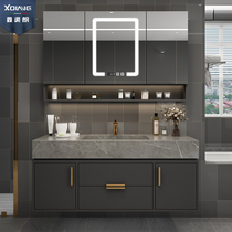 Rock plate one-body basin bathroom cabinet combination Nordic light luxury smart sink washbasin washbasin toilet wash table