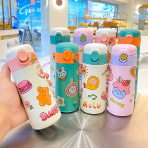 Cartoon fashion 304 stainless steel bounce thermos cup outdoor sports students straight drinking water Cup