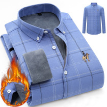 Youngor winter thermal underwear men plus velvet padded shirt square long sleeve middle-aged and elderly dad youth
