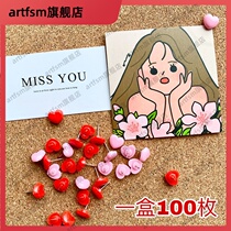 100 transparent round ball nails felt photo wall cork message board pushpins Golden I-shaped nail studs