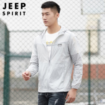 JEEP Jeep sunscreen clothing mens ice silk skin clothing light breathable air conditioning clothing Mens and womens outdoor sports jacket