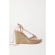 Discount Aquazzura Whisper 85 leather hemp heel womens sandals
