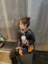 (30% off for a limited time)DDZA mink fur trimmed white duck down waist down jacket womens warm short jacket