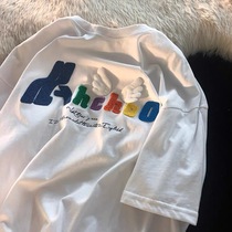 American hiphop short sleeve T-shirt female summer loose Korean version of tide ins Harajuku wind chic Hong Kong flavor fried street half sleeve shirt