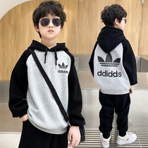 Boys autumn clothes 2021 new childrens loose base shirt childrens sports Spring and autumn coat handsome tide