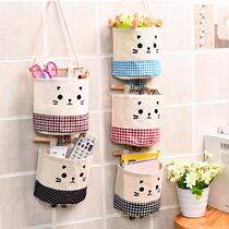 Cotton linen single pocket containing hanging bag small hanging pocket door rear cloth art storage finishing bag wall hanging dormitory wall-mounted storage bag