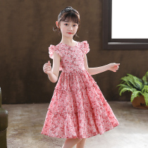 Girl dress summer dress 2021 new childrens clothing foreign style chiffon skirt big children children summer girl princess dress