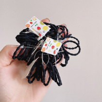 Black small rubber band female hair tie autumn children's rubber band does not hurt hair elasticity good baby head rope girl hair accessories headdress
