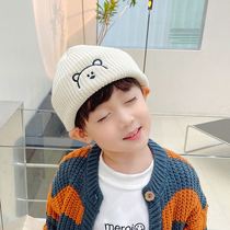 Autumn and Winter Childrens pullover hat boy warm wool hat girl embroidery Korean baby knitted melon hat
