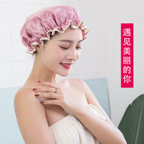 Double waterproof shower cap adult women shower bath kitchen anti-oil smoke cap increased thickening shampoo bath cap