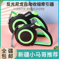 Xinjiang spot night reflective automatic telescopic tractor outdoor dog leash pet leash dog walking