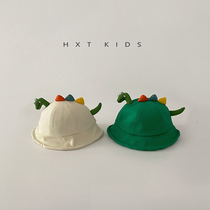 Childrens fishermans hat Spring and Autumn Sun - Meng Lovely Dinosaur Sun - proof cap 1 - 3 years old baby traveling shade hat 4