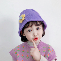 Childrens hat autumn style foreign fashion girl baby knitted fishermans hat girl winter Korean simple bucket hat