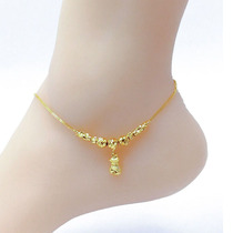 Chow Tai Fook Huanmei Vietnam sand gold anklet female Korean simple personality 18K gold jewelry transfer beads for a long time does not fade