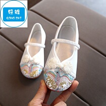 Cheongsam cloth shoes Super fairy shoes spring girls embroidered shoes spring and autumn beef tendon baby Princess performance shoes costume